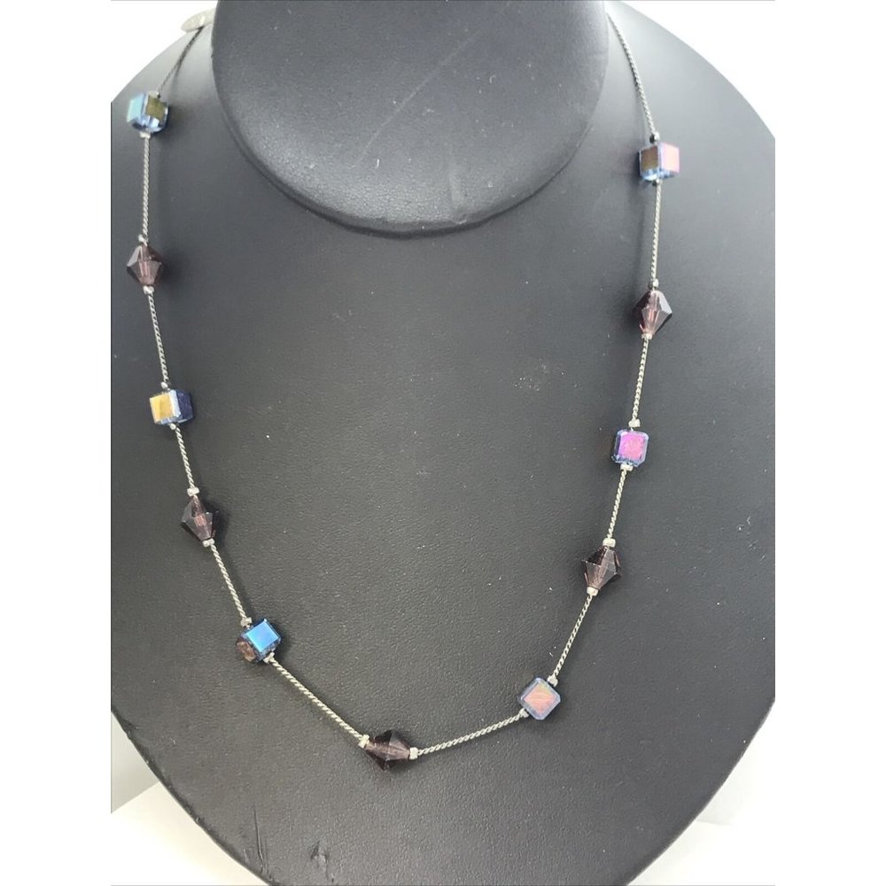 Latasia Stunning Necklace‎ Silver Arora Borealis Crystal 18”
